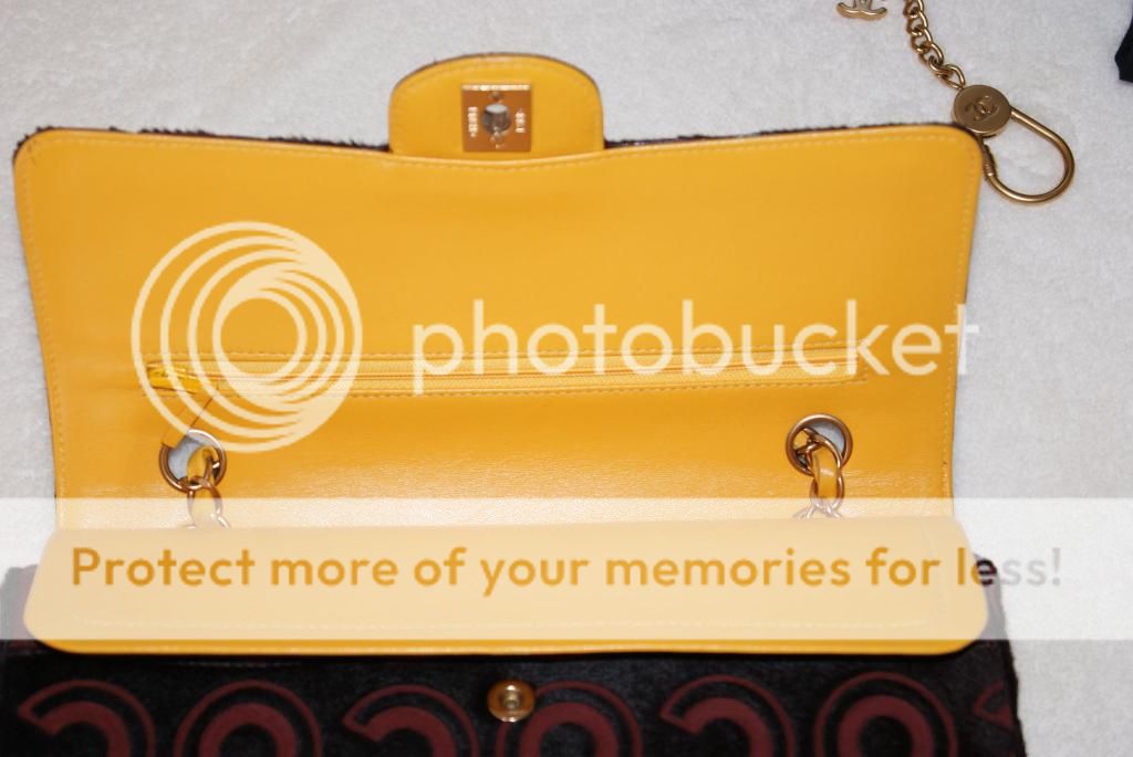 100 authentic coco chanel calf hair two toned yellow interior