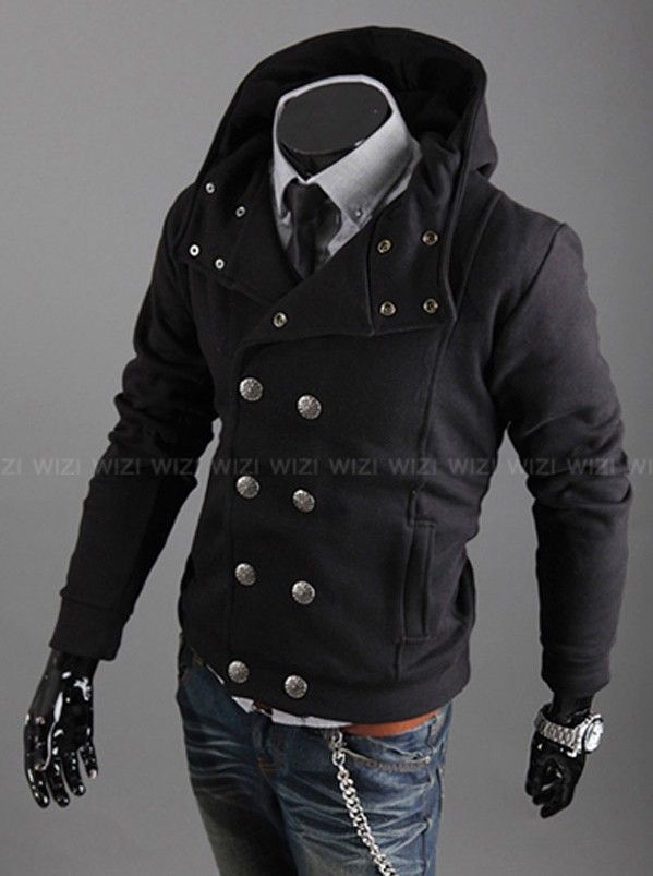 NWT Men's Slim Top Designed Sexy Hoody Jacket Coat E301 4color 4 size ...