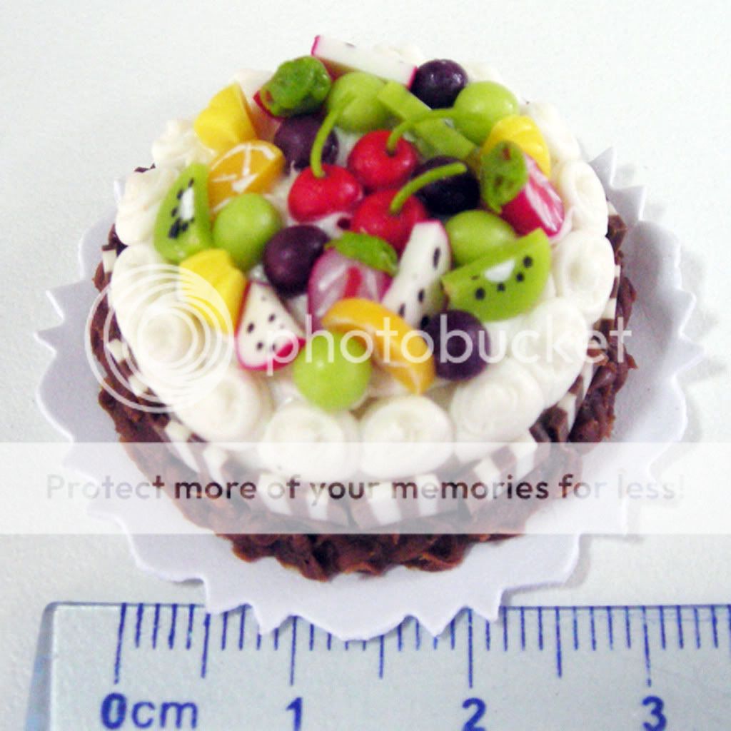 CHOCOLATE FRUITS CAKE MINIATURE DOLLHOUSE 1 PC. *CK25  