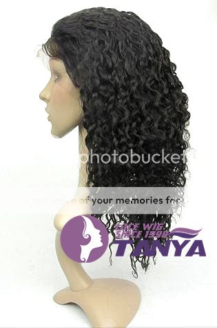 100% indian remy human hair front lace wigs 16 1# curly  