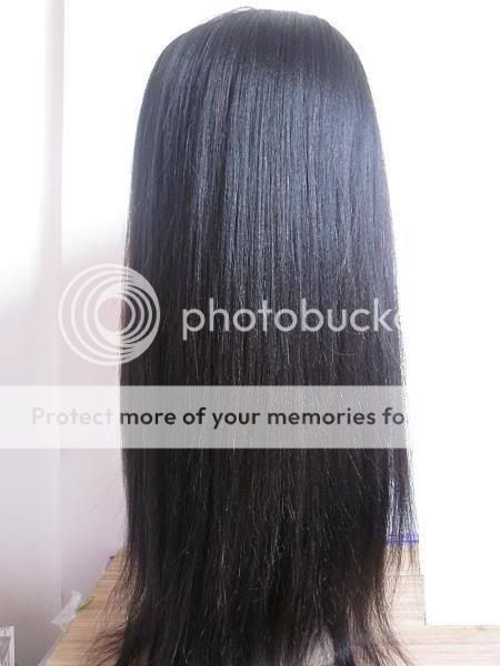 yaki straight remy human hair front lace wigs 1b# off back  