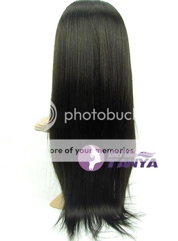   remy human hair front lace wigs 20 1b# yaki straight wig  